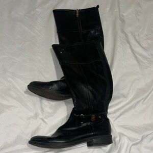 Tommy Hilfiger Black Leather Riding Boots